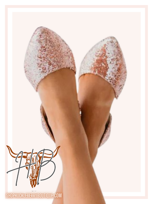 Blush Glitter Flats