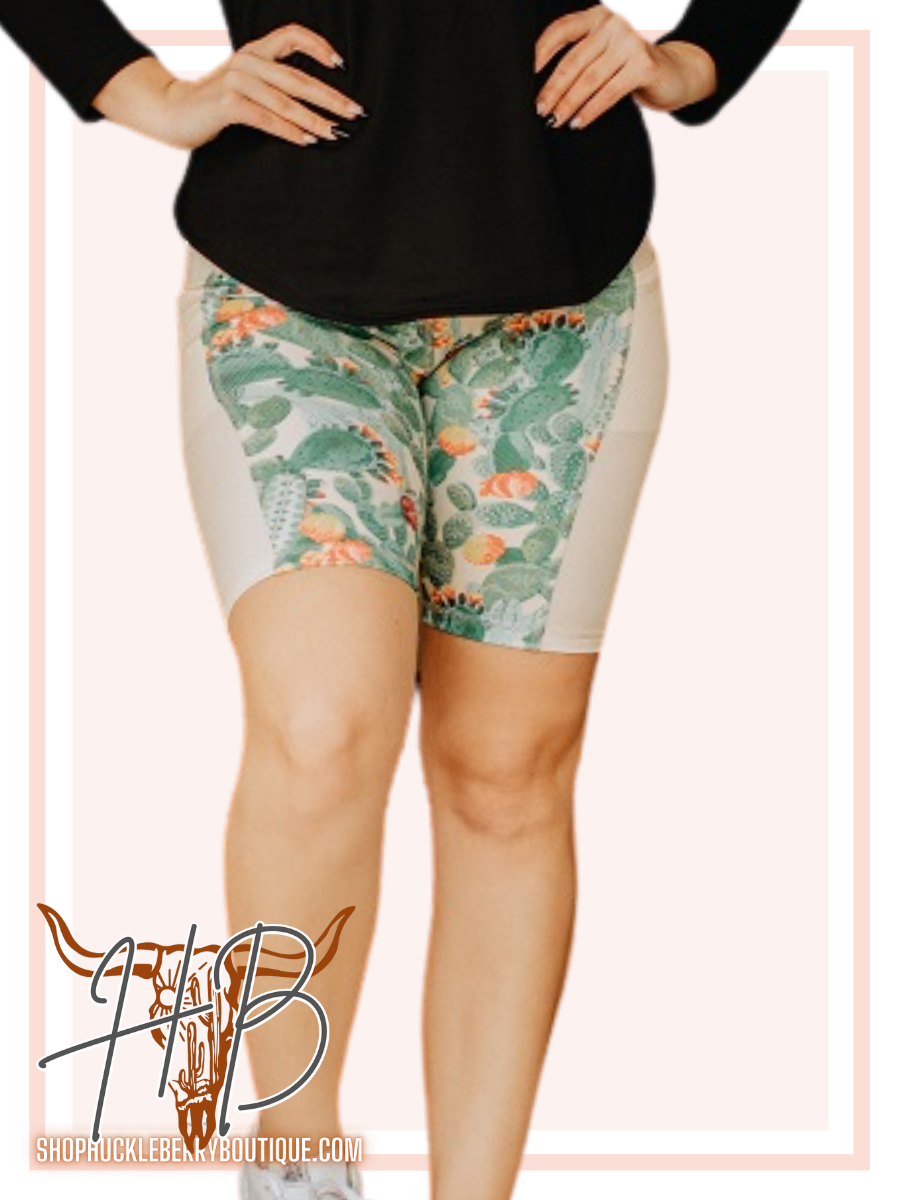 Cactus Biker Shorts