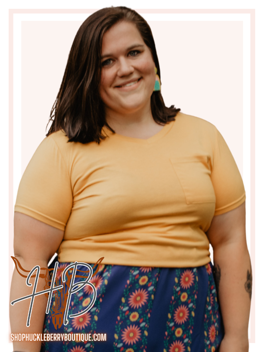 Pocket T-Shirt Top - Mustard