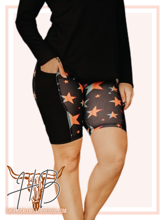 Serape Star Biker Shorts