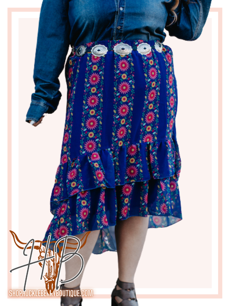 Floral Hi-Lo Skirt