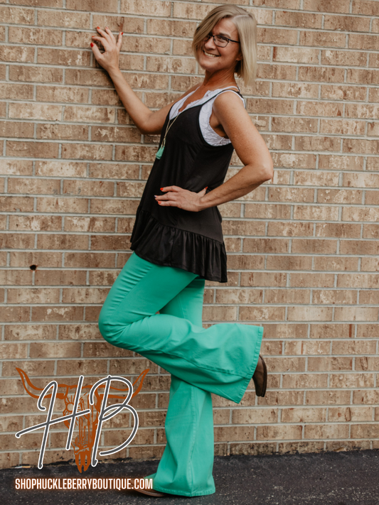 Bold Flares - Minty Turquoise