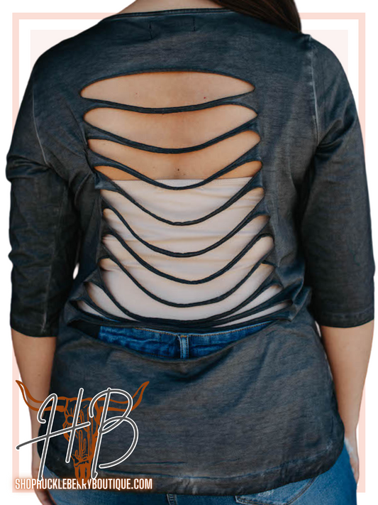 Charcoal Cut-Out Top