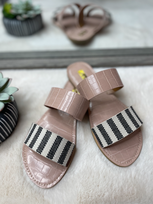 Striped Strappy Sandals